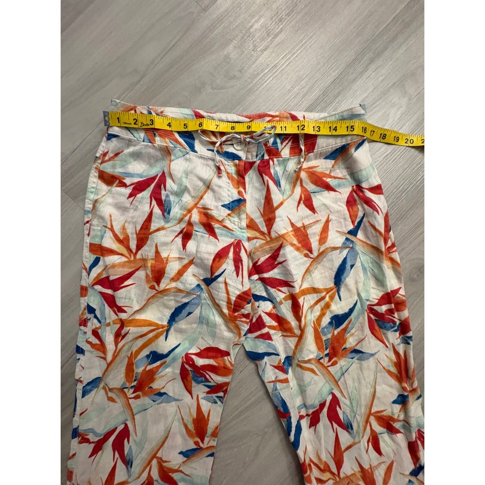 Tommy Bahama Pants Women Tropical Bird of Paradise Linen Blend Wide Leg Pants 6 - Picture 7 of 14